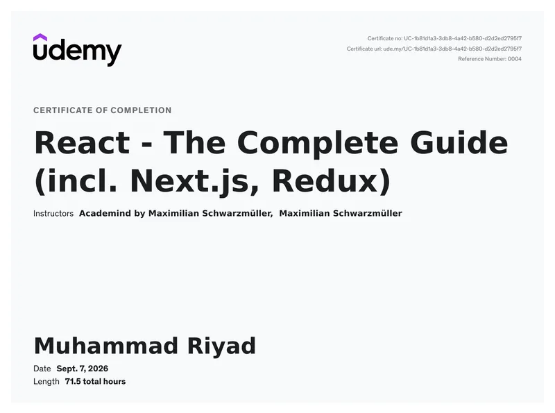 React - The Complete Guide (incl. Next.js, Redux)
